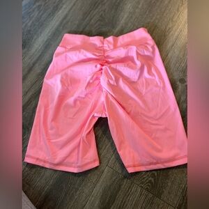 Vibrant Pink Bike Shorts with Elastic Waistband